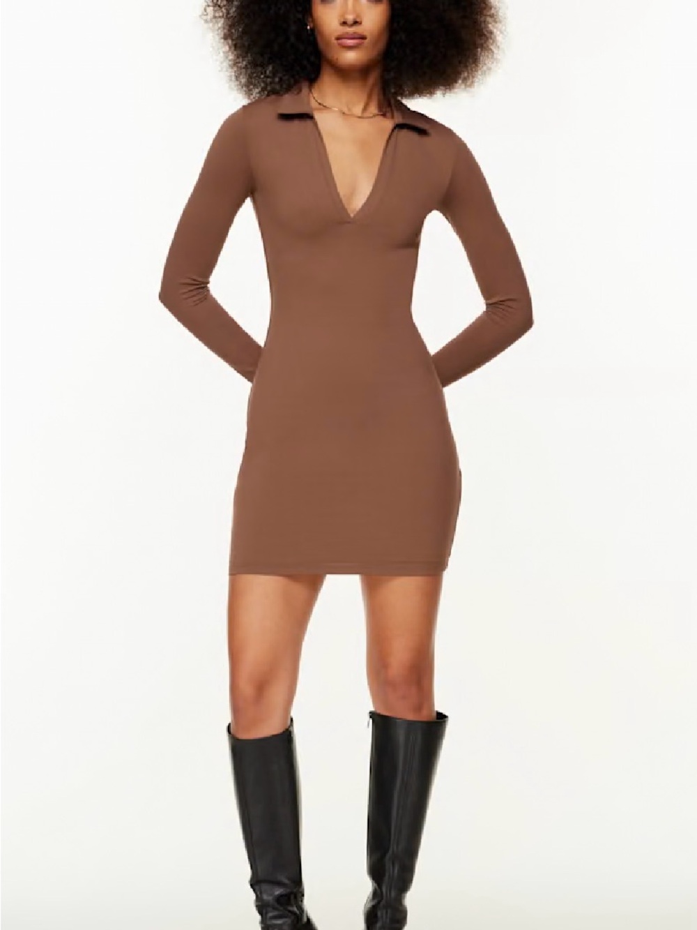 Aritzia Contour Polo Longsleeve Dress